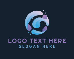 Gradient Spiral Globe logo design