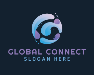 Gradient Spiral Globe logo