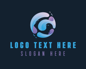 Gradient Spiral Globe Logo