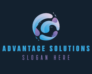 Gradient Spiral Globe logo design