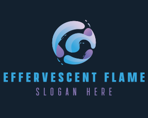 Gradient Spiral Globe logo design