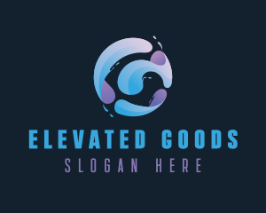 Gradient Spiral Globe logo design