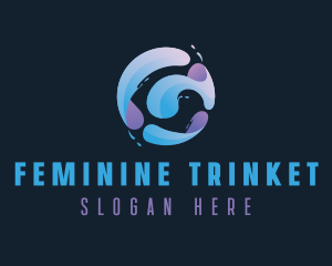 Gradient Spiral Globe logo design