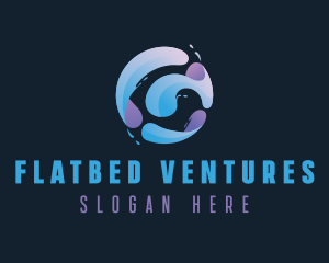 Gradient Spiral Globe logo design