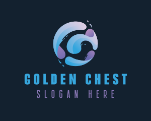 Gradient Spiral Globe logo design