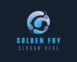 Gradient Spiral Globe logo design