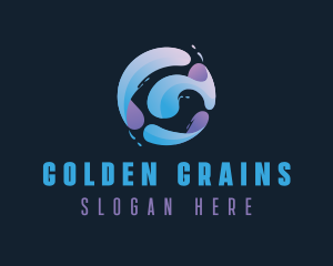 Gradient Spiral Globe logo design