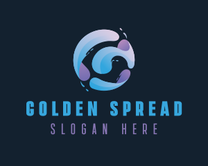 Gradient Spiral Globe logo design