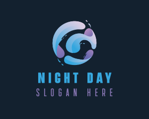 Gradient Spiral Globe logo design