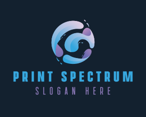 Gradient Spiral Globe logo design