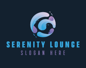 Gradient Spiral Globe logo design