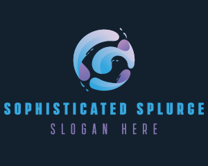 Gradient Spiral Globe logo design