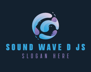 Gradient Spiral Globe logo design