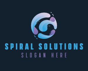 Gradient Spiral Globe logo design