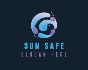 Gradient Spiral Globe logo design