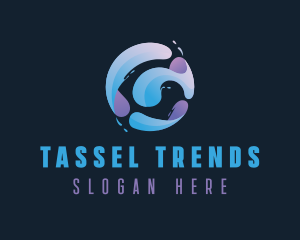 Gradient Spiral Globe logo design