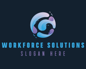 Gradient Spiral Globe logo design