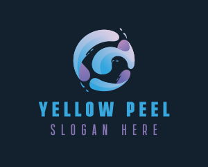 Gradient Spiral Globe logo design