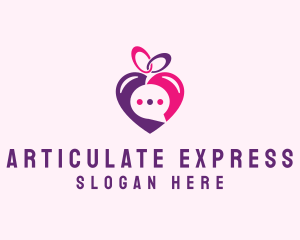 Online Dating Love Message logo design