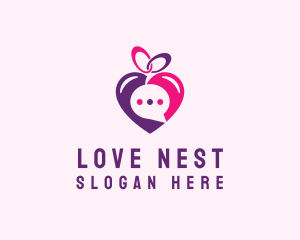 Online Dating Love Message logo design