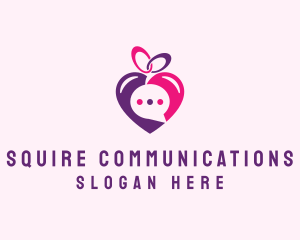 Online Dating Love Message logo design