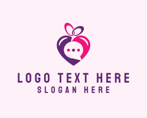 Heart - Online Dating Love Message logo design
