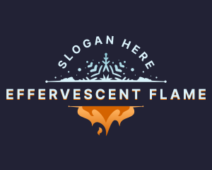 Snowflake Flame HVAC logo design