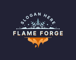 Snowflake Flame HVAC logo design