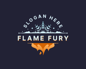 Snowflake Flame HVAC logo design