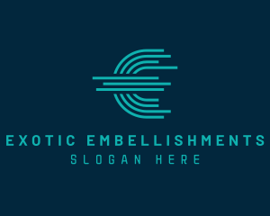 Digital Tech Letter E logo design