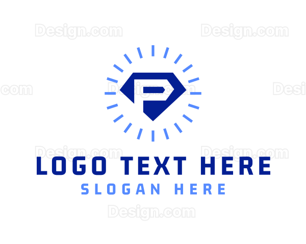 Shiny Crystal Letter P Logo