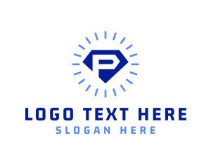 Shiny Crystal Letter P  logo