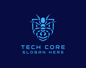 Spider Tech Shield logo design