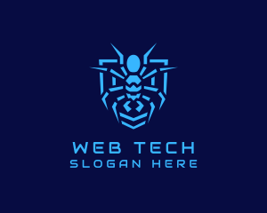 Spider Tech Shield logo design