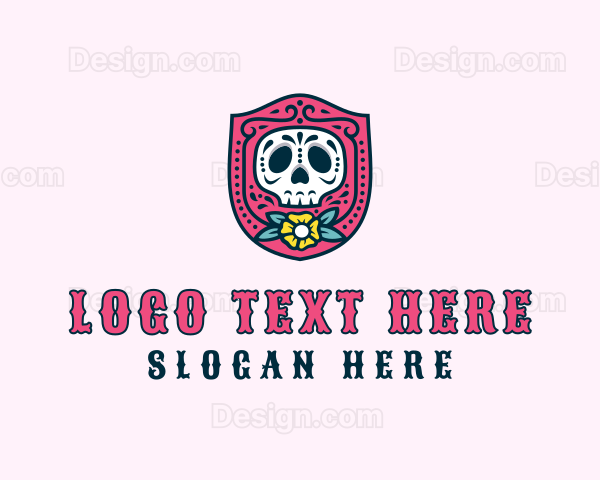 Skull Flower Tomb Logo