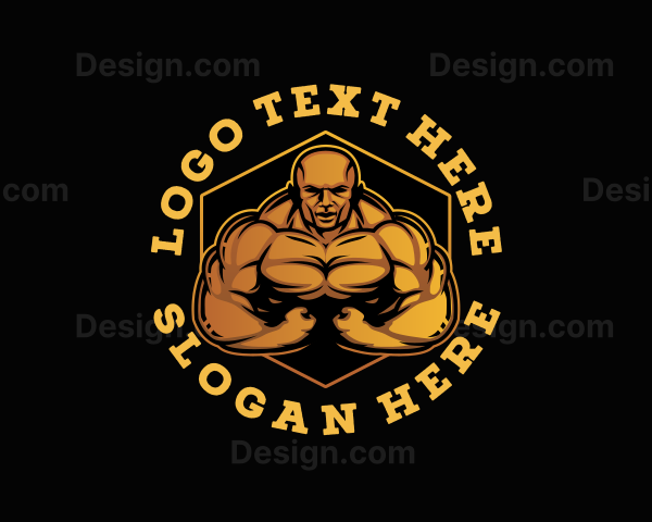 Most Muscular Pose Bodybuilder Logo