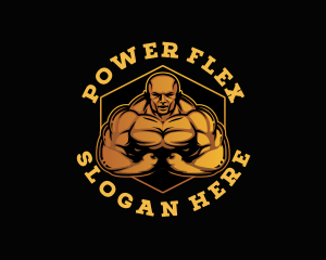 Most Muscular Pose Bodybuilder logo design