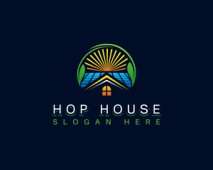 House Solar Panel Plant logo design