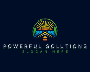 House Solar Panel Plant logo design