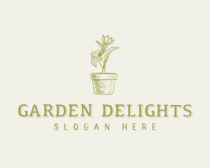 Flower Plant Backyard logo design