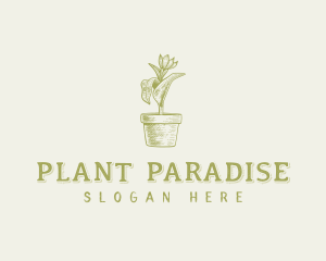 Flower Plant Backyard logo design