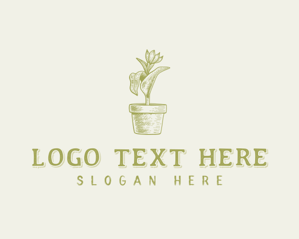 Potted Plant logo example 2