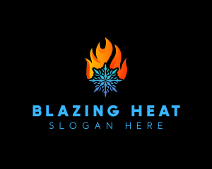 Cooling Heating HVAC logo design