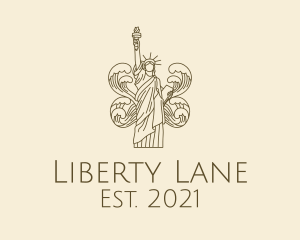 Wave Liberty Statue logo design