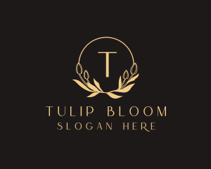 Tulip Flower Ornament logo design