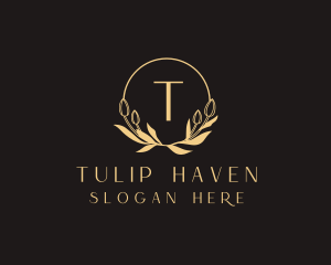 Tulip Flower Ornament logo design