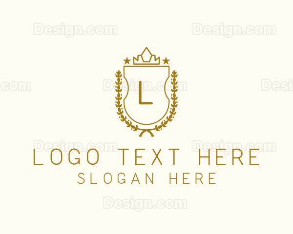 Luxury Crown Shield Wreath Logo