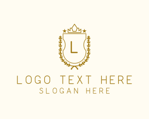 Luxury Crown Shield Wreath logo