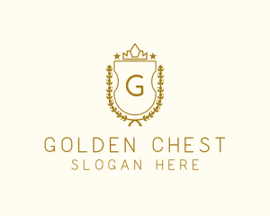 Luxury Crown Shield Wreath logo design