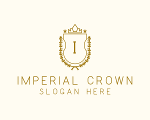 Luxury Crown Shield Wreath logo design